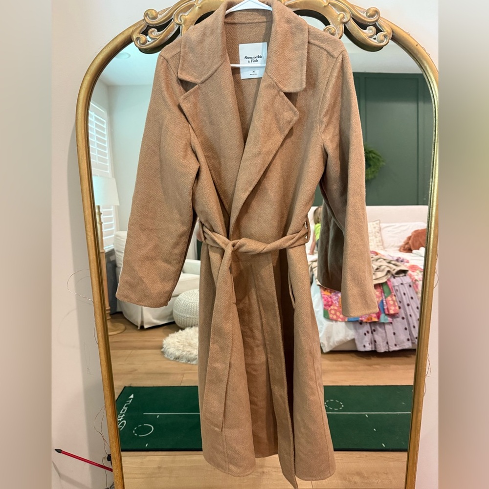Women's Tan Trench Coat Abercrombie and fitch
